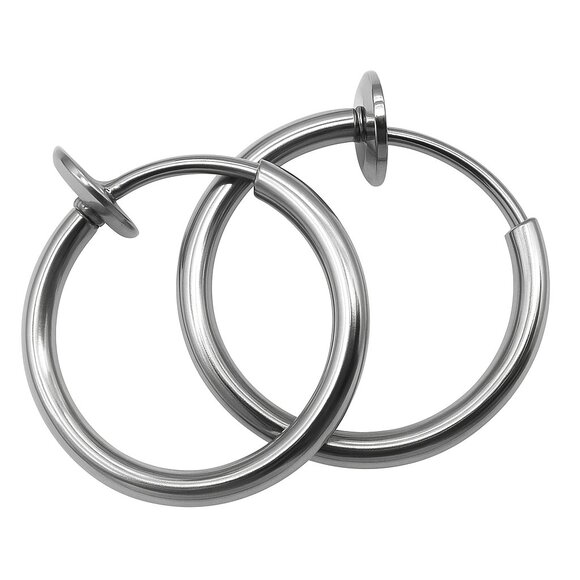 Clip on Hoop Earrings-NEW-Cartilage 8 Gold/Silvertone Non Piercings - Picture 7 of 7